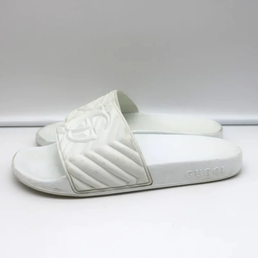 Gucci GG Matelasse Rubber Slide Sandals White Size 36 - Picture 6 of 10
